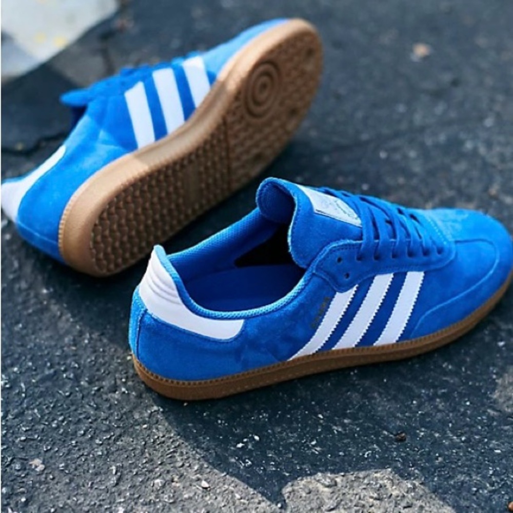 Adidas Samba Blue and White Sneakers